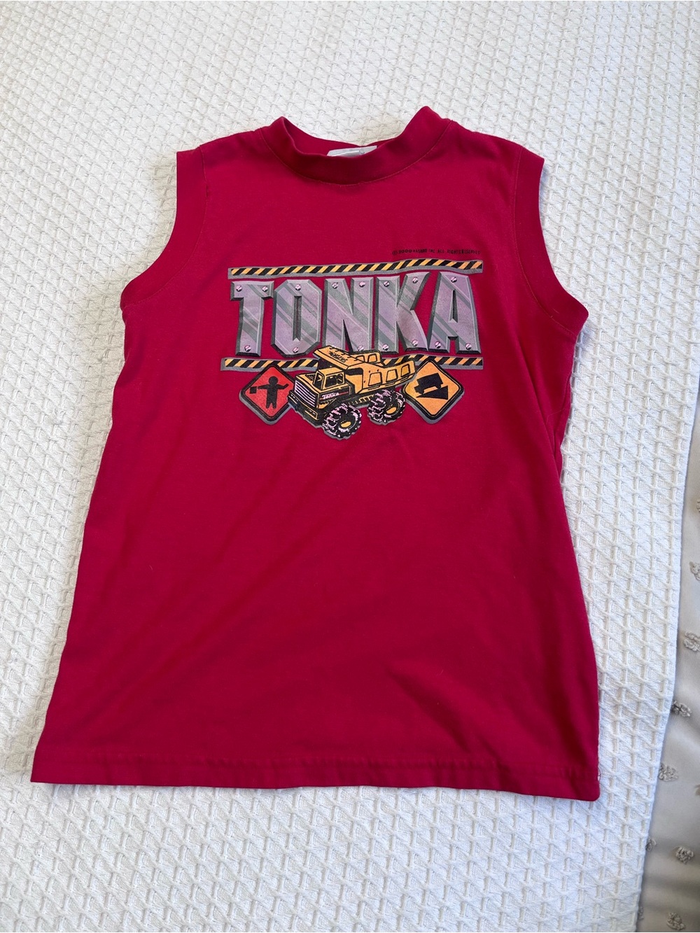 Vintage Tonka Red Boys Sleeveless Graphic Tee